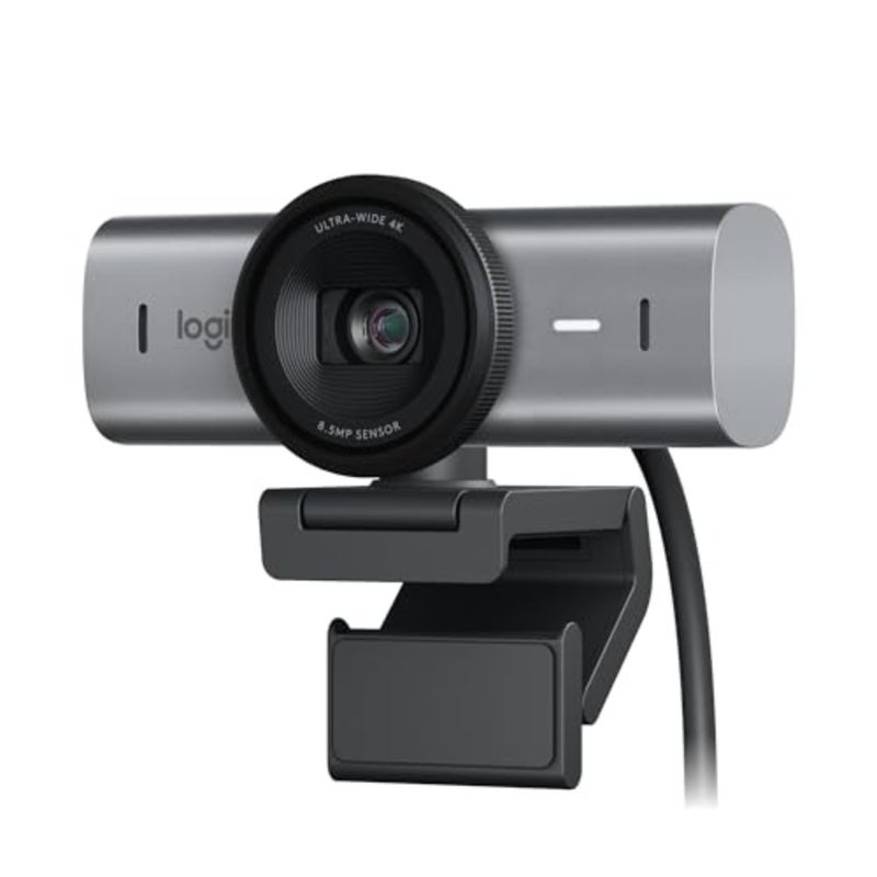 كاميرا ويب MX BRIO Ultra HD 4K لمؤتمرات الفيديو، وجسم من البولي كربونات الجرافيت، ولون جرافيت، وجودة صورة محسنة بالذكاء الاصطناعي وشاشة للخصوصية - Image 1