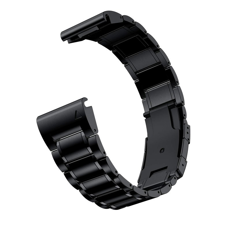 Baihui Band Compatible with Fenix 8 51mm/ Fenix 7X/ Fenix 6X Band, 26mm Titanium Metal Band Quick Fit Replacement Strap for Garmin Fenix 7X/ 6X Pro/ 5X/ 5X Plus/Enduro 3/tactix 7 Bands, Black - Image 4