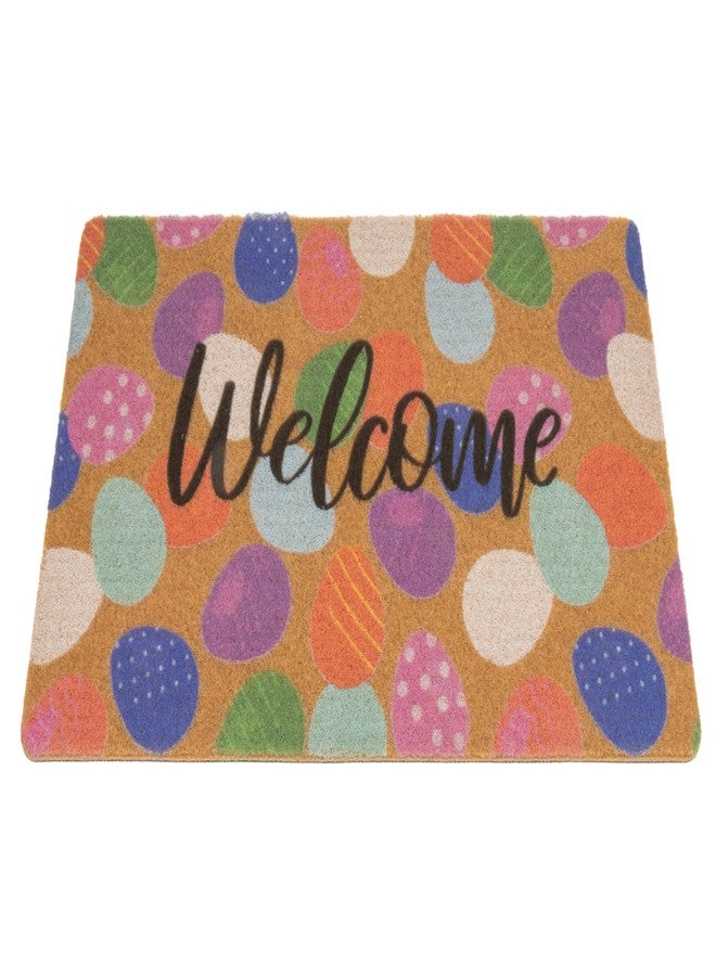 OVOY Spring-Easter-Weclome-Doormat Outdoor-Entrance - Faux-Coir Non-Slip Easter-Egg Front-Door-Mat Christmas Decor 17''x30'' - Image 4