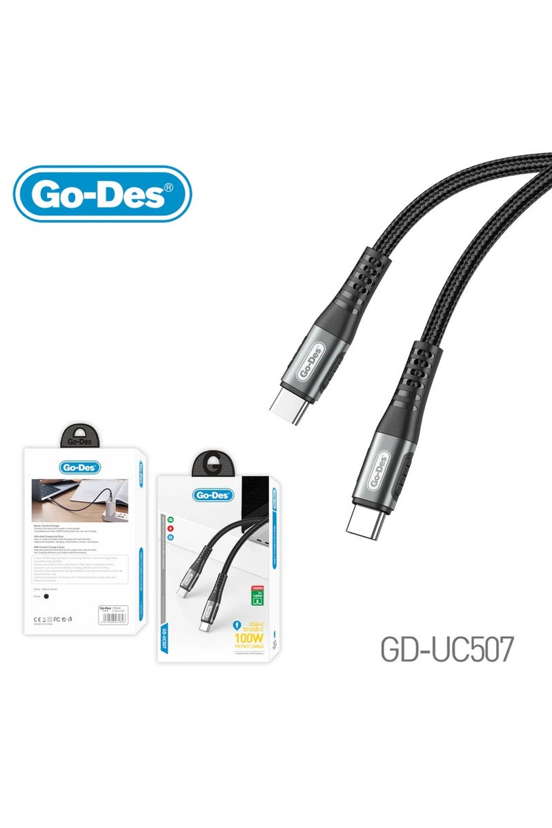 GO-DES GD-UC507 3FT PD 60w USB C to USB Type C for IPAD Pro Samsung S20 PD 60W Cable for MacBook iPad Pro Quick Charger - Image 2