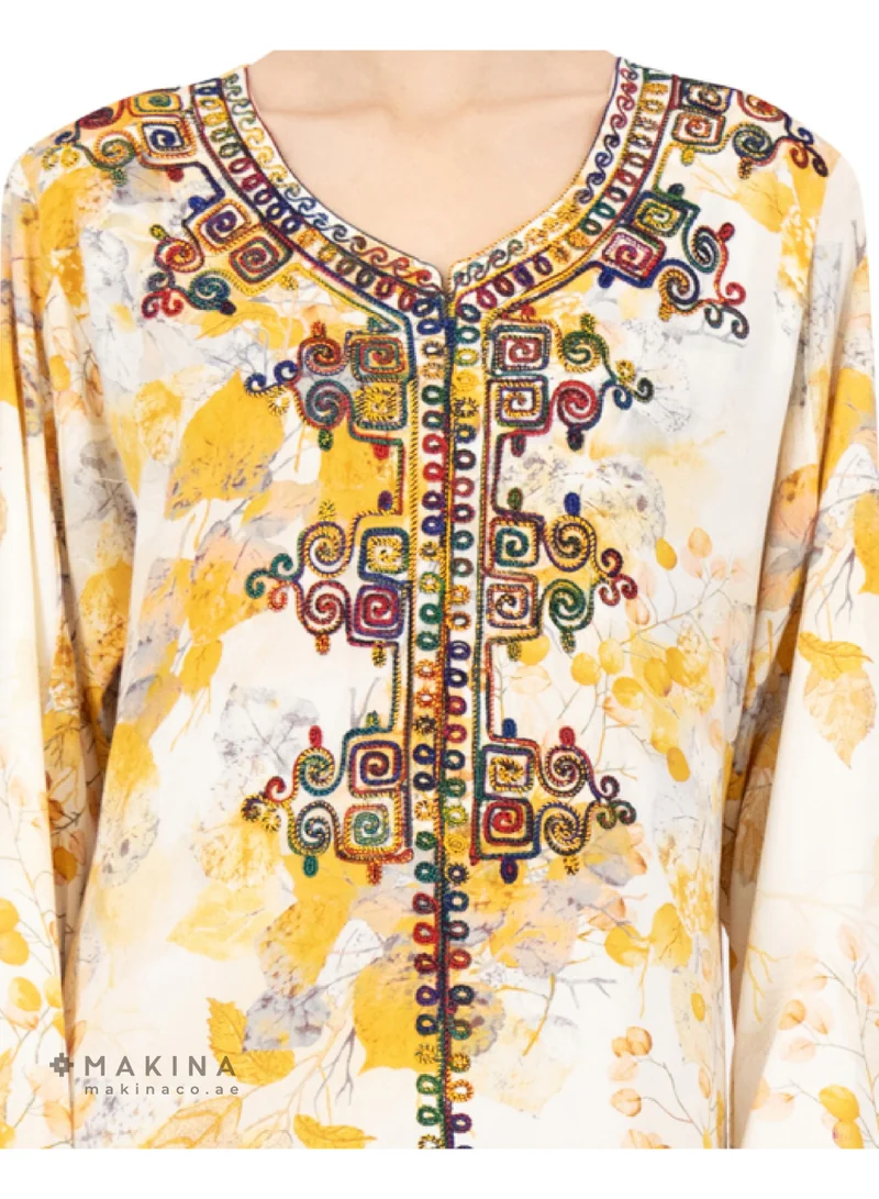 MAKINA  Cotton Mukhawar with Moroccan Brim Embroidery for Women | Best Price UAE