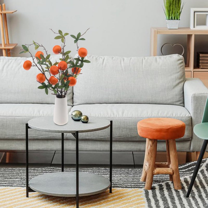 Woration 4PCS Artificial Orange Branches Simulation Tangerine Plastic Tree Plant Stem with Fruit Fake Greenery Home DIY DÃ©cor Props 19.3inch - Image 3