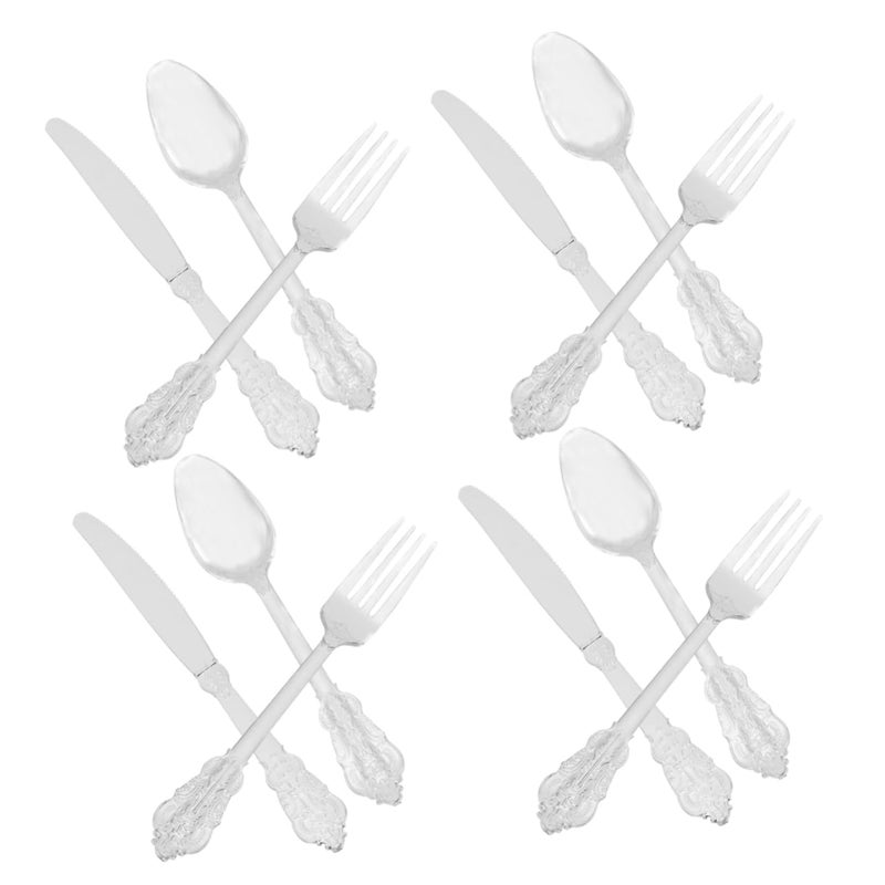 Silver Cutlery Set 12 Pieces Gilding Tableware For Parties Weddings Dining - Image 2