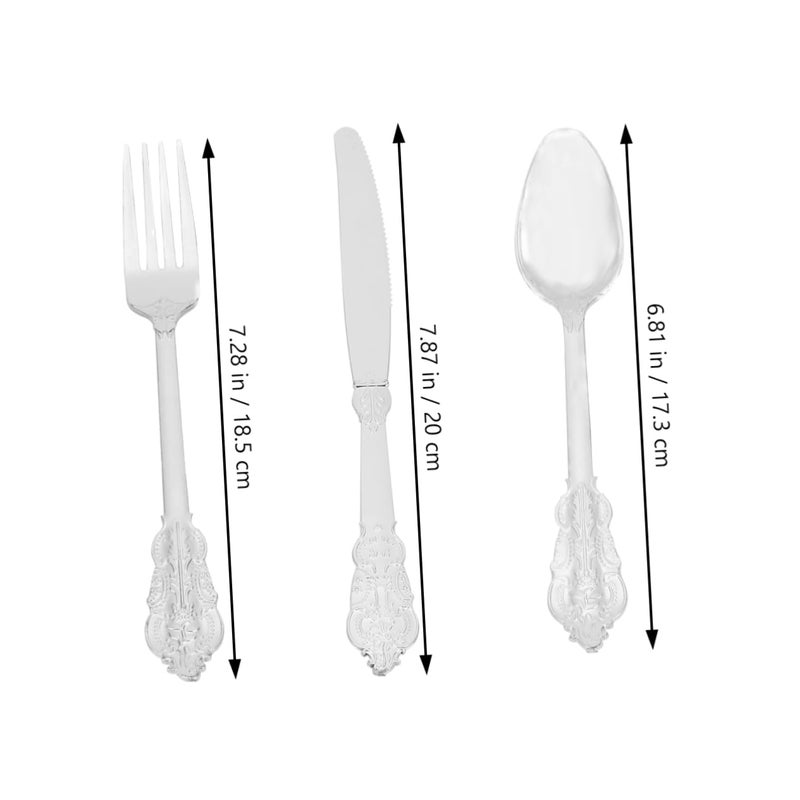 Silver Cutlery Set 12 Pieces Gilding Tableware For Parties Weddings Dining - Image 3