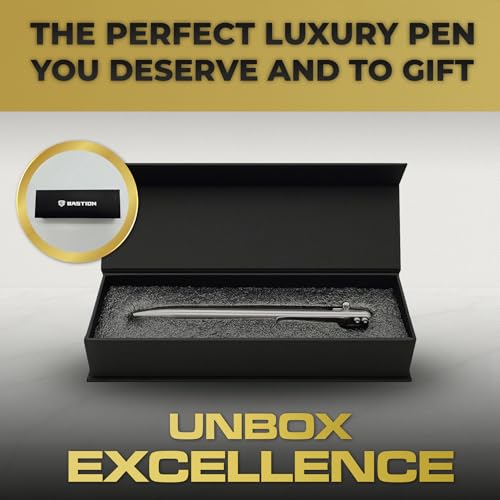 BASTION® Luxury Bolt Action Pen, Durable Professional Ballpoint Pen with Fine Tip, EDC Pen Ink Refillable Pen - 100% Titanium - Image 5
