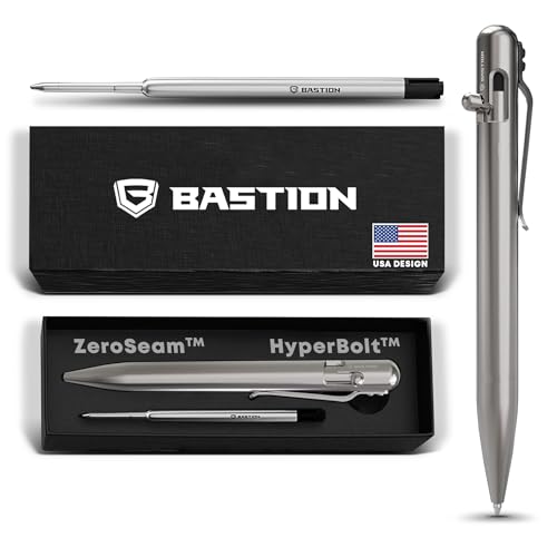 BASTION® Luxury Bolt Action Pen, Durable Professional Ballpoint Pen with Fine Tip, EDC Pen Ink Refillable Pen - 100% Titanium - Image 1