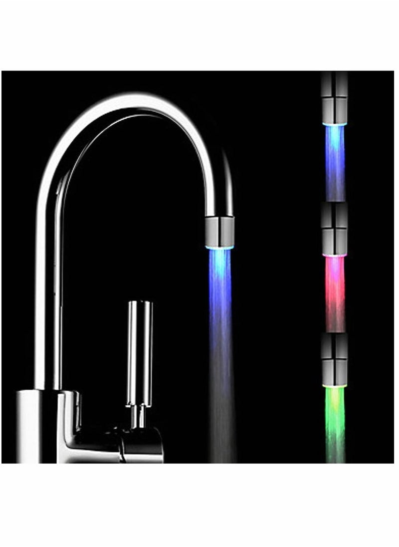 Generic - LED Color Change Faucet, Temperature Controlled Tricolor Tap, 3-Color Temperature Sensitive Gradient LED Water Faucet Light Water Stream Color Changing Faucet Tap Sink Faucet For Kitchen and Bathroom - Image 1