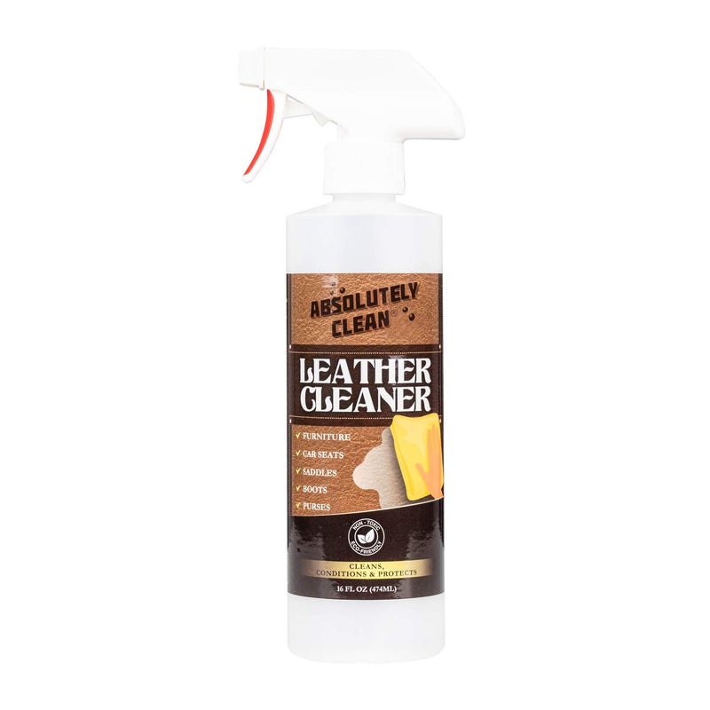 Absolutely Clean Amazing Leather Cleaner/Conditioner/Deodorizer | Powerful  Natural Enzyme Cleaner | Usa Made | Great For Leather & Vinyl  Furniture  Boots  Purses  Clothing & More Removes Stains Spray & Wipe (16Oz) - Image 1