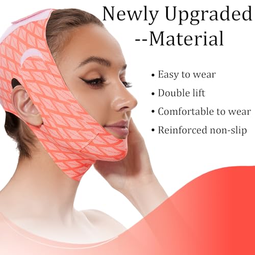 Edcbmb V Line Mask Double chin reducer Strap Eliminator Remover Prevent Sagging Shaped Face Belt slimming for Sleeping Women Jaw Exerciser - Image 2