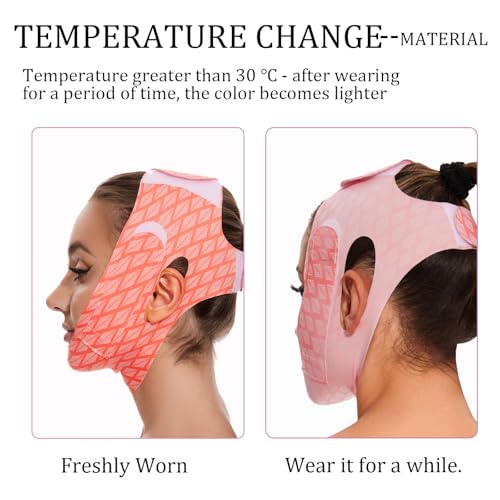 Edcbmb V Line Mask Double chin reducer Strap Eliminator Remover Prevent Sagging Shaped Face Belt slimming for Sleeping Women Jaw Exerciser - Image 3