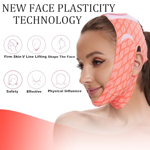 Edcbmb V Line Mask Double chin reducer Strap Eliminator Remover Prevent Sagging Shaped Face Belt slimming for Sleeping Women Jaw Exerciser - Image 5