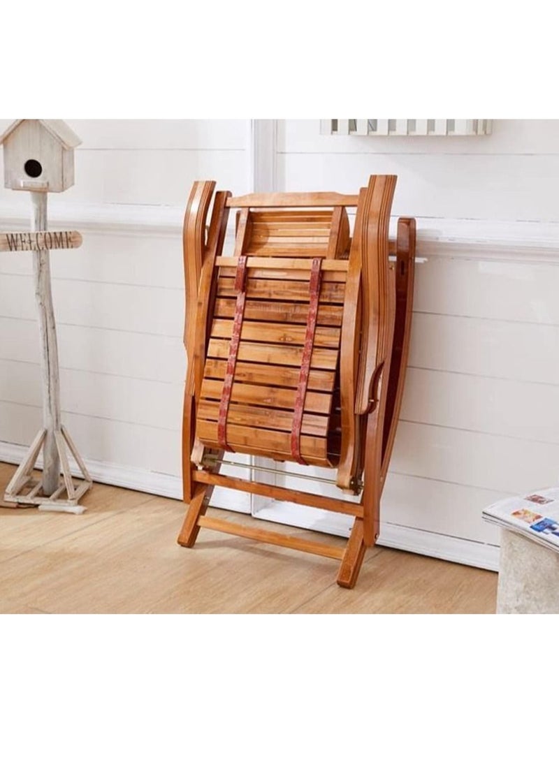 Rubik كرسي هزاز خشبي، كرسي استرخاء قابل للتعديل وقابل للطي مع وسادة قابلة للإزالة لدعم الساق، أسطوانة تدليك القدم، كرسي بذراع مريح - Image 2