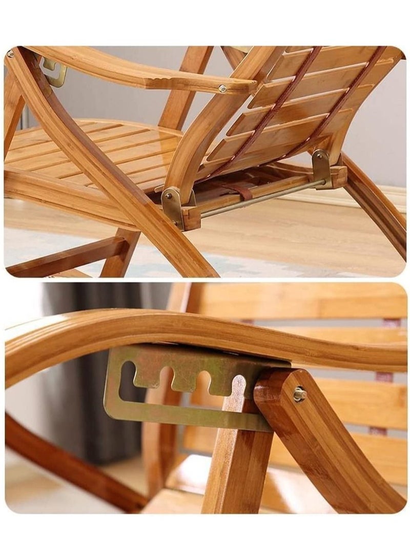 Rubik كرسي هزاز خشبي، كرسي استرخاء قابل للتعديل وقابل للطي مع وسادة قابلة للإزالة لدعم الساق، أسطوانة تدليك القدم، كرسي بذراع مريح - Image 5