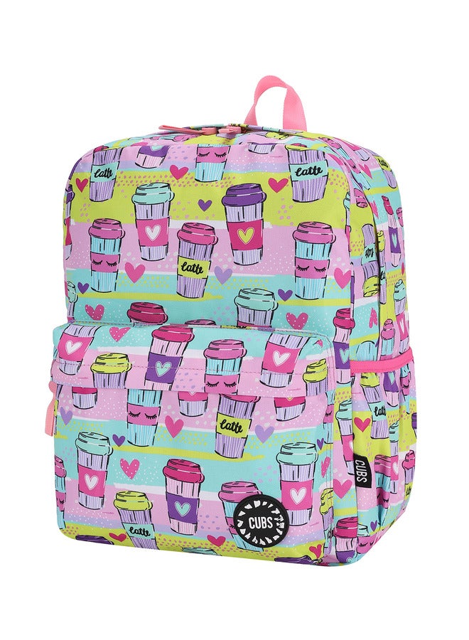 CUBS Coffee Print Waterproof Kids 28L Backpack With Zip Closure Ideal For 6-12 Years Age Group Compatible With 15 Inch Laptop - Image 2