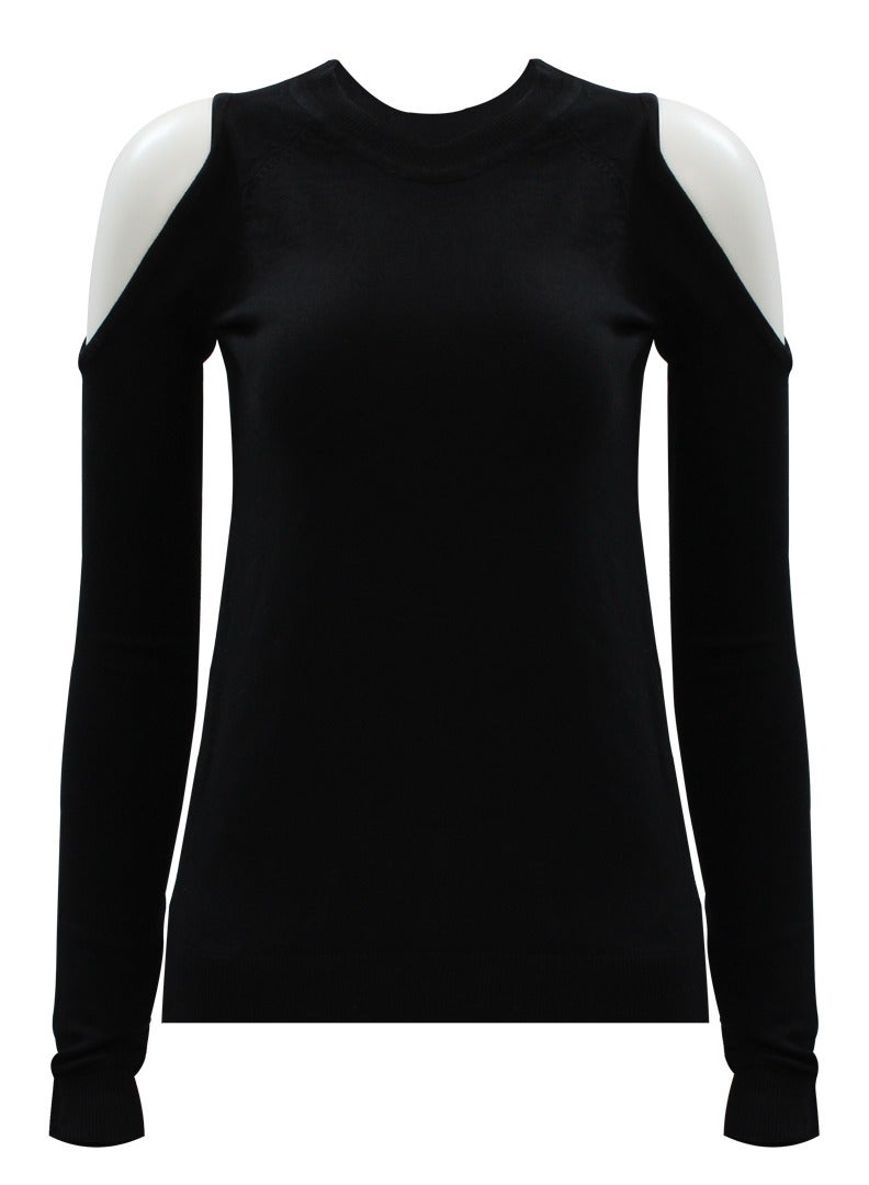 جس بلوزة جيس النسائية ذات الأكمام الطويلة باللون الأسود - Image 2