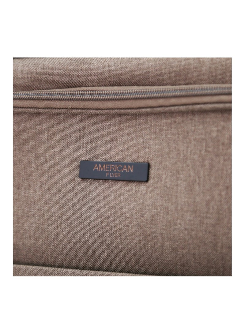 AMERICAN FLYER Softside Luggage Trolley Bag 3 Pieces Set,Brown (S-20",M-24",L-28") - Image 4