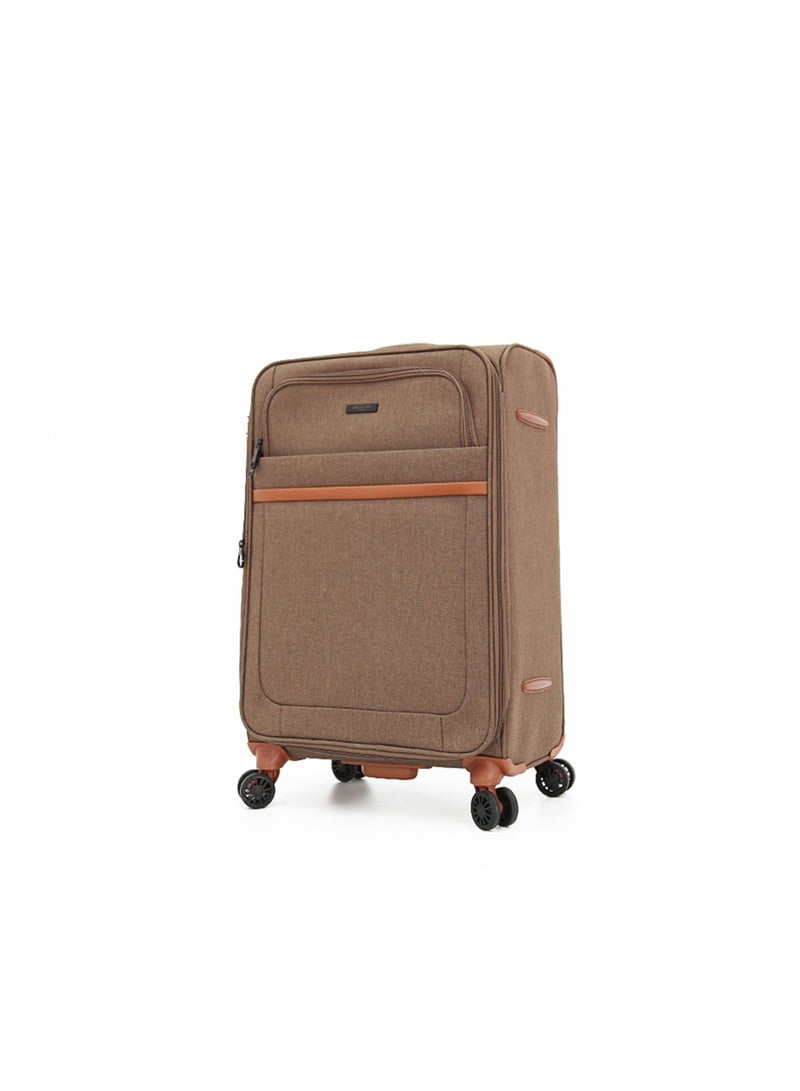AMERICAN FLYER Softside Luggage Trolley Bag 3 Pieces Set,Brown (S-20",M-24",L-28") - Image 2