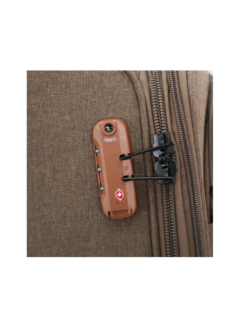 AMERICAN FLYER Softside Luggage Trolley Bag 3 Pieces Set,Brown (S-20",M-24",L-28") - Image 3