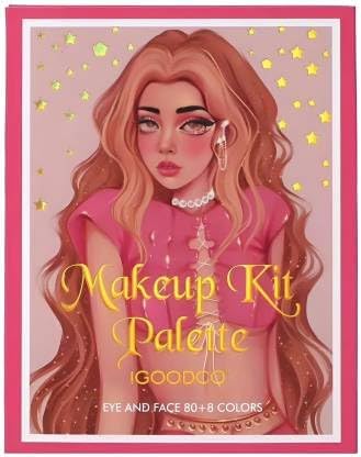 PEACORA Professional 88 Colors Makeup Kit Palette Eye And Face Makeup 80 8 Colors 80 Eyesdhadow matte shimmer glitter shades 8 face colors Blusher 132 g Multicolor - Image 3