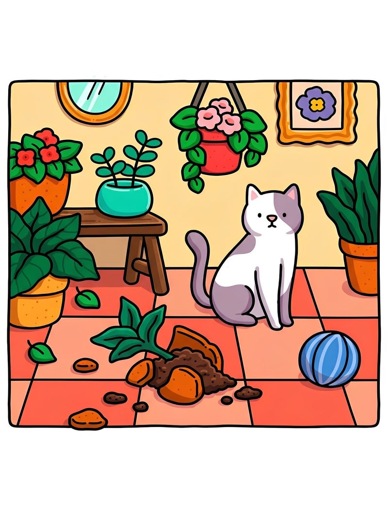 BELANO Coloring Books, Kids Color Book for Early Learning, Painting Book for Family Interaction School Travel, 21x21cm, Cat Routine - Image 2