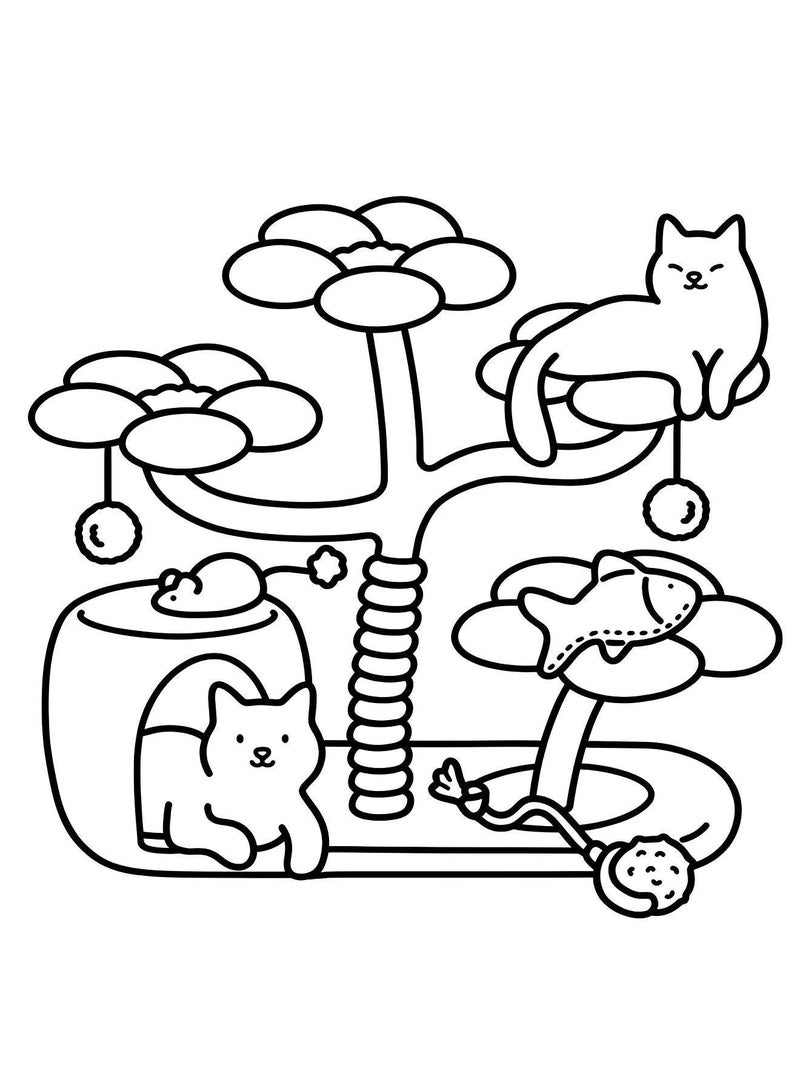 BELANO Coloring Books for Kids and  Adult Teens Relaxation, Kids Painting Book for Family Interaction( Cat Moments) - Image 3