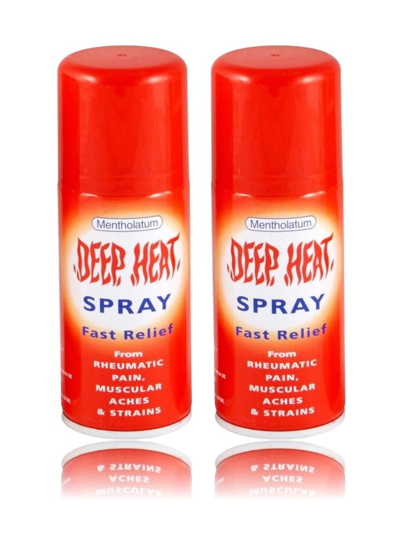 DEEP HEAT Mentholatum Deep Heat Fast Relief Spray - 150ml (Pack of 2) - Image 1
