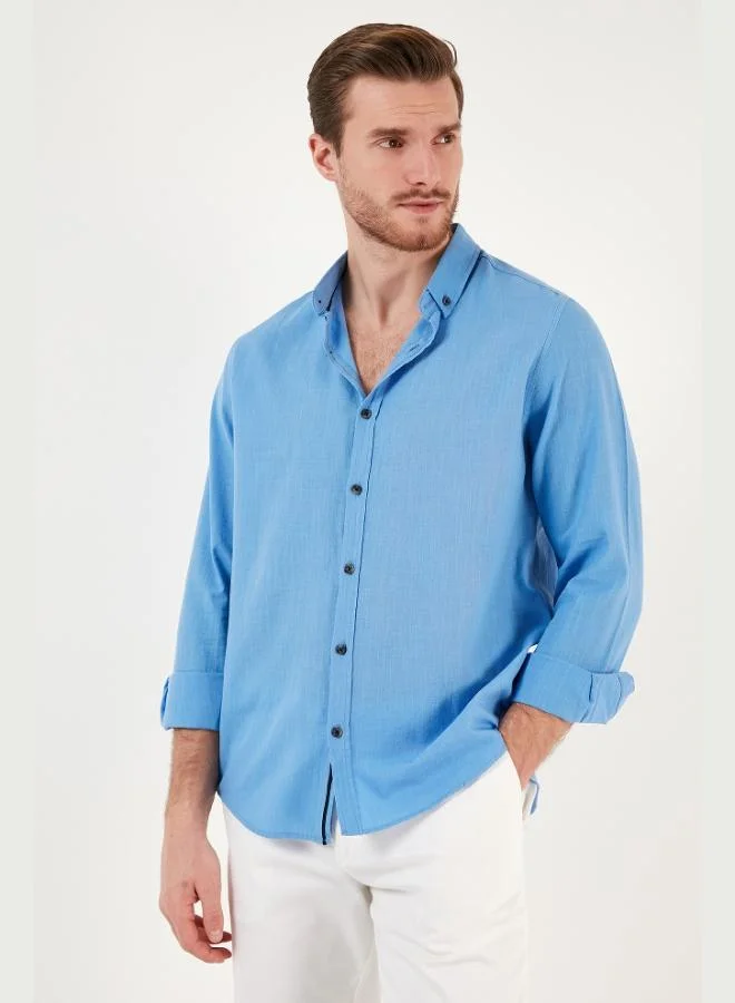 Buratti  Buratti Cotton Regular Fit Button-down Collar Shirt Men's SHIRT CF20S111871 for Men | Best Price UAE