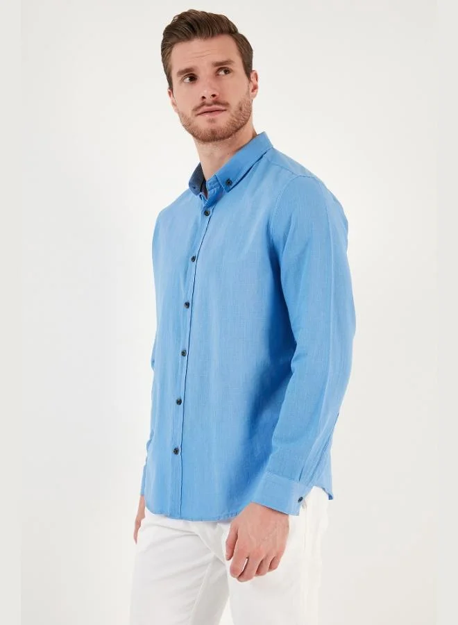 Buratti  Buratti Cotton Regular Fit Button-down Collar Shirt Men's SHIRT CF20S111871 for Men | Best Price UAE