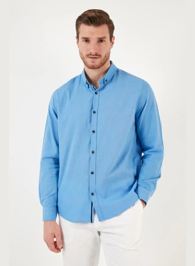Buratti  Buratti Cotton Regular Fit Button-down Collar Shirt Men's SHIRT CF20S111871 for Men | Best Price UAE