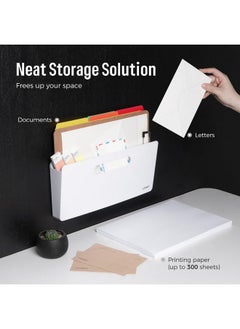 Loukin Magnetic File Holder, Vertical File Folder Organizer, Wall Mount File Organizer For Whiteboard, Refrigerator, File Cabinets, Office Wall Organizer For Mail, Paper, Documents, Letters (White)  - Image 2