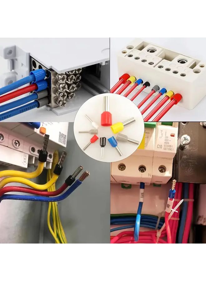 1200PCS Wire Terminal Set With 6 4A Tool Pliers 8 Sizes Copper Insulation Sleeves For Electrical Maintenance - Image 3