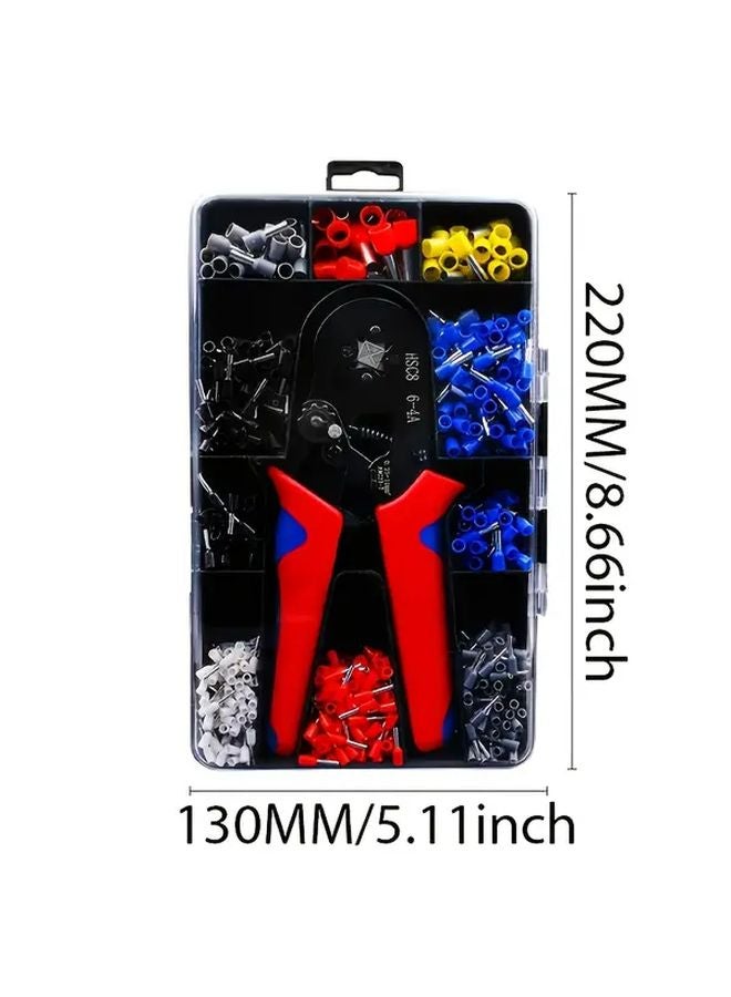 1200PCS Wire Terminal Set With 6 4A Tool Pliers 8 Sizes Copper Insulation Sleeves For Electrical Maintenance - Image 4