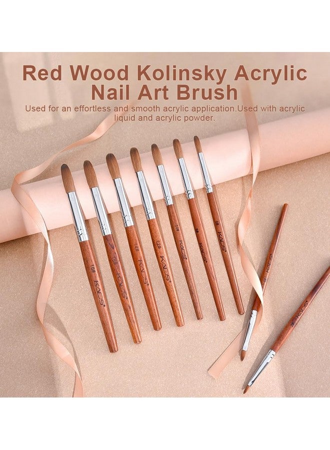 Rolabling Kolinsky Acrylic Nail Brush Red Wooden Acrylic Nail Brush Professional Salon Acrylic Brush For Nail (6#) - Image 3