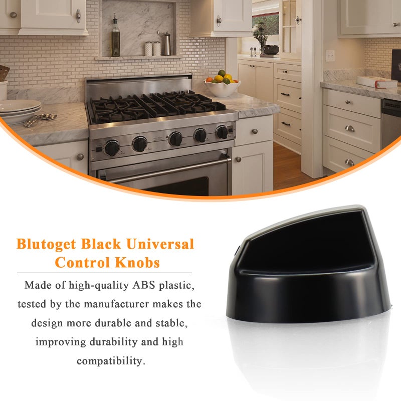 Blutoget 4 Pack Black Universal Control Knobs with 12 Adapters - Compatible for Oven Stove Range - Universal Stove Knobs - Wide Range of Availability - Image 5