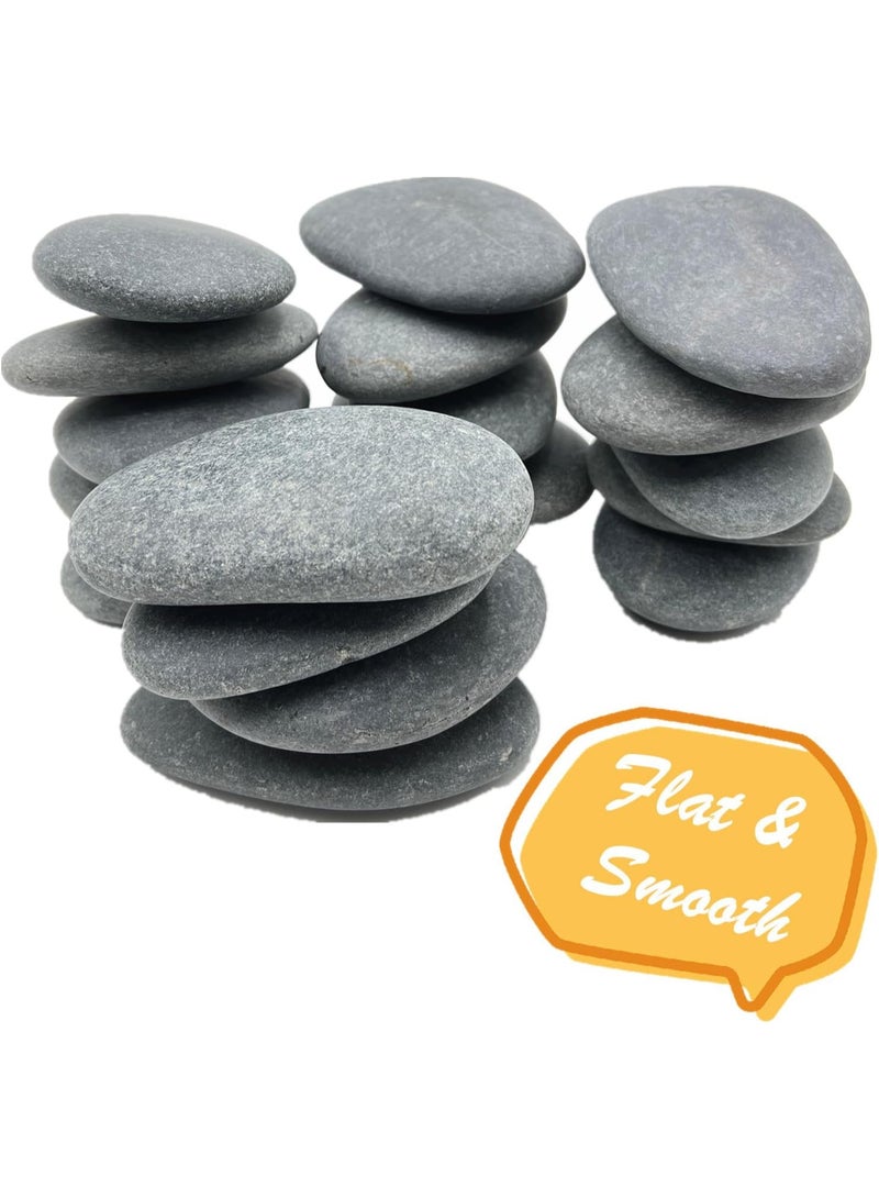 20PCS DIY الصخور 3 "-4" مسطحة وسلسة للرسم والفنون والحرف اليدوية والديكور - صخور اللطف الكبيرة اليدوية - Image 2