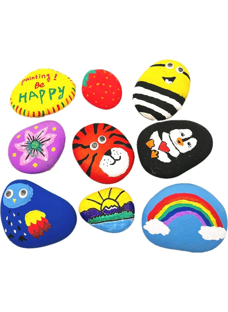 20PCS DIY الصخور 3 "-4" مسطحة وسلسة للرسم والفنون والحرف اليدوية والديكور - صخور اللطف الكبيرة اليدوية - Image 4