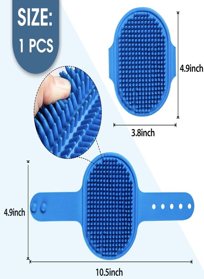 Lilpep Dog Grooming Brush, Lilpep Pet Shampoo Bath Brush Soothing Massage Rubber Comb with Adjustable Ring Handle for Long Short Haired Dogs and Cats (Blue, pack of 1) - Image 2