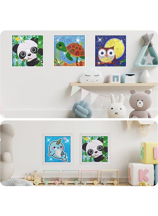 4 Pcs 5D Full Drill Kids Diamond Art Supplies Craft Set Painting Kits, Girls Diamond Crystal Painting Stickers, DIY Easy Gem Crysta for Beginners, Children Toy Gifts, Home Office Wall Decor - Image 3