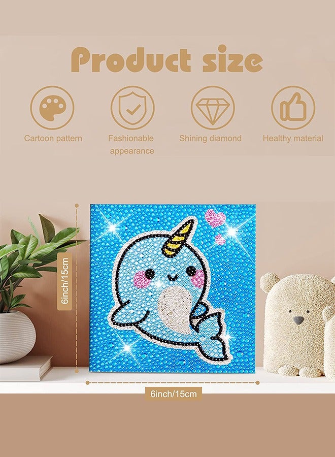 4 Pcs 5D Full Drill Kids Diamond Art Supplies Craft Set Painting Kits, Girls Diamond Crystal Painting Stickers, DIY Easy Gem Crysta for Beginners, Children Toy Gifts, Home Office Wall Decor - Image 4