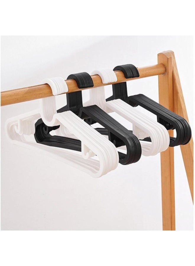 Black Plastic Hangers 10 PCS Space Saving for Coat Pants Dress, Non-Slip Lightweight Thick Clothes Hangers for Closet Dorm - Image 4