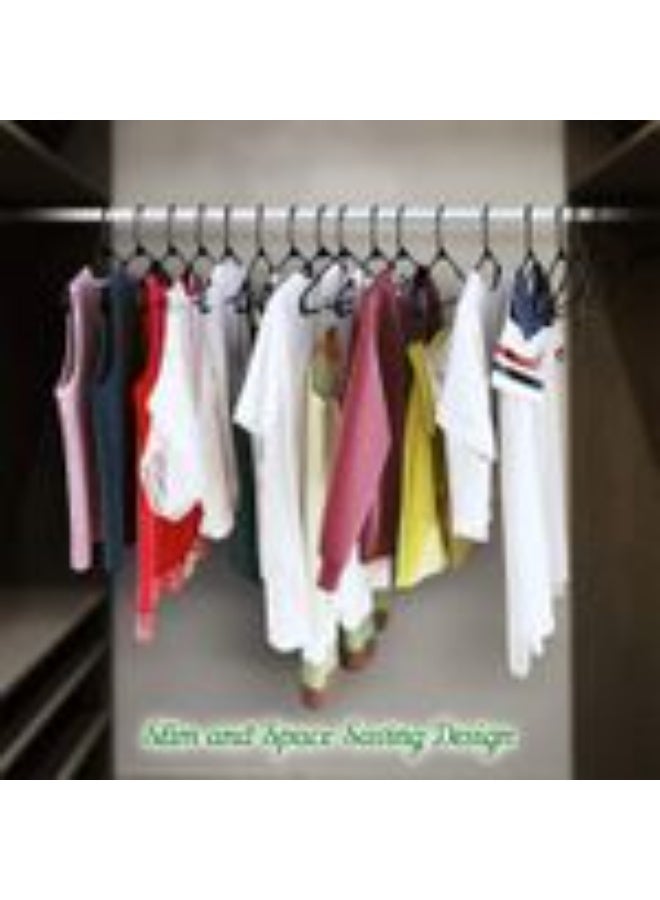 Black Plastic Hangers 10 PCS Space Saving for Coat Pants Dress, Non-Slip Lightweight Thick Clothes Hangers for Closet Dorm - Image 5
