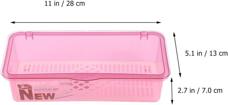 TOPBATHY Flatware Plastic Tray with Lid Kitchen Cutlery and Utensil Drawer Organizer Silverware Countertop Storage Container Utensil Holder ( Red ) - Image 3