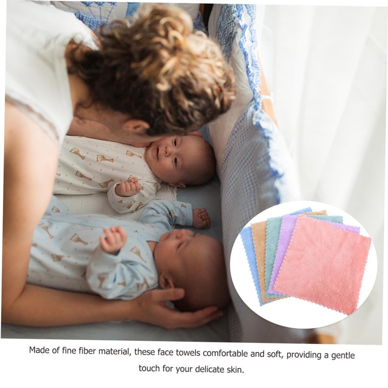 Soft Microfiber Face Towels 30x30cm For Makeup Removal And Cleansing Multicolor 10 Pack - Image 4