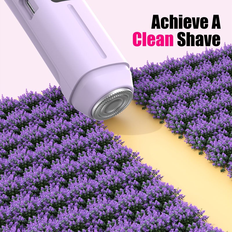 Pink 2 In 1 Women Electric Bikini Trimmer Dual Head Painless Shaver Wet Dry Body Hair Remover For Underarms Legs Arms And Face - Image 2