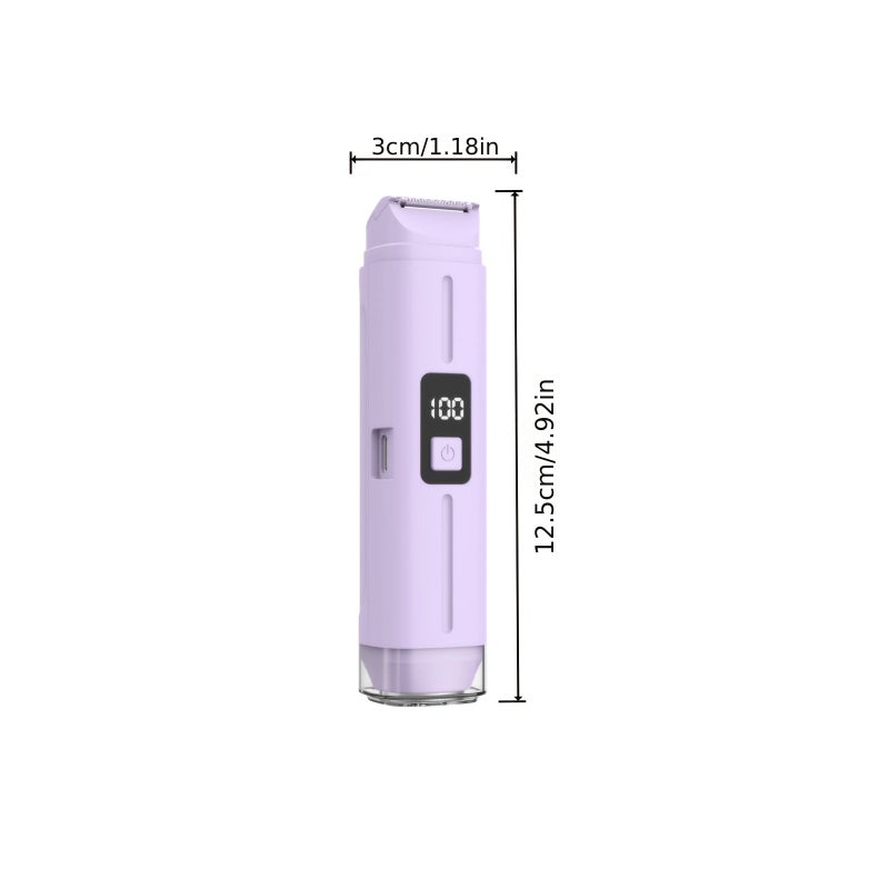 Pink 2 In 1 Women Electric Bikini Trimmer Dual Head Painless Shaver Wet Dry Body Hair Remover For Underarms Legs Arms And Face - Image 4