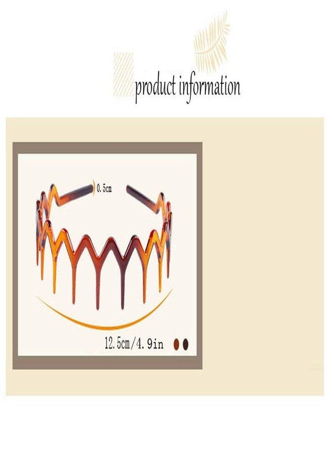 Fodattm Set of 2 Women Hard Plastic Headband Hair Hoop Black and Brown High-grade Headwear Hairband (H#) - Image 5