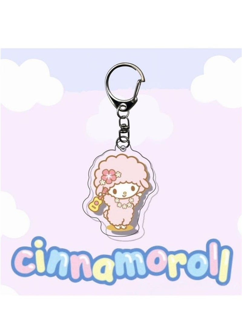 سانريو مجموعة من 5 سلاسل مفاتيح كرتونية لطيفة، سلسلة مفاتيح سيارة، حقيبة هاتف، زينة معلقة، هدايا للأطفال. - Image 2