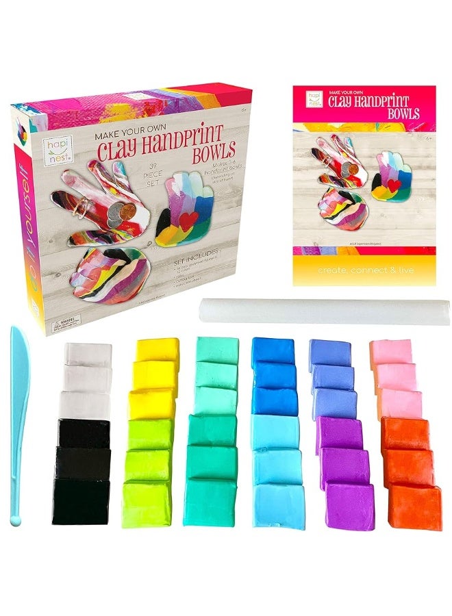 Hapinest Make Your Own Clay Handprint Bowls Craft Kit for Kids Boys and Girls Ages 6 Years and Up - Image 1