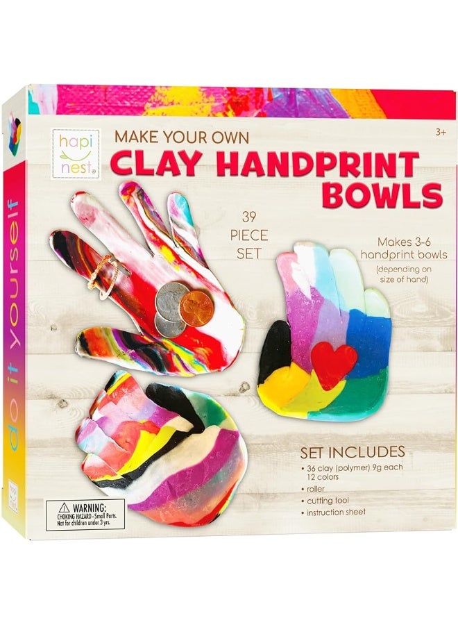 Hapinest Make Your Own Clay Handprint Bowls Craft Kit for Kids Boys and Girls Ages 6 Years and Up - Image 3