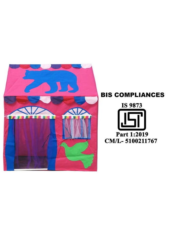 HomeCute Homecute Hut Type Play Tent House for Kids Toys for 2-12 Years Old Boys & Girls, Jumbo Size Play Tent House for Boys and Girls (Pink with Animal)  - Image 2